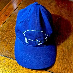 Blue Ball Cap with Pig Stitching